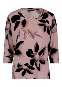 Rundhalsshirt Betty Barclay "Basic Shirt mit Raffung", Damen, Gr. 44, bunt (ros&eacute;, schwarz), Obermaterial: 95% Viskose CV. 5% Elasthan EL., Shirts Rundhalsshirt