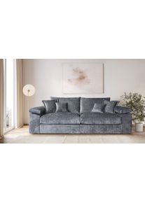 Big-Sofa OTTO HOME "Soft&Cosy XL, B: 246 cm - OTTO. Verl&auml;ssliche Qualit&auml;t.", grau (dunkelgrau), B:246cm T:123cm, 100% Polyester, Sofas, Big-Sofa, Mega-Sofa, Cord oder Chenille-Struktur, mit Federkern & 4 Zierkissen