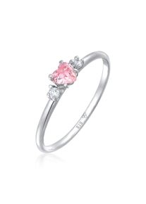Silberring Elli "Ring Herz Zirkonia Liebe Verlobung 925 Silber" Gr. 56, silber, Fingerringe, Damen, 56, Silber 925 (Sterlingsilber), Silberring