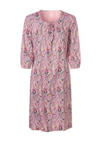 Jerseykleid SIEH AN "Kleid A-Linien-Kleid mit Bindeband am Ausschnitt", Damen, Gr. 4, Normalgr&ouml;&szlig;en, bunt (ros&eacute;, pink, bedruckt), Modisch, Rundhals, Kleider Jerseykleid