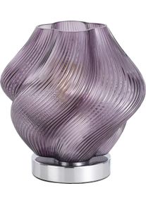 Eglo LED Tischleuchte "VICENNE", lila (chromfarben, lila), 1, &Oslash; 22cm H: 23cm, 1 Stk., Leuchten, Tischleuchte, Lampe, Schlafzimmer, chrom Glas, H:23 cm, &Oslash; 22 cm, LED Tischleuchte