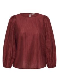 Langarmbluse Kaffe CURVE "Kaffe Curve Langarm KCrie", Damen, Gr. 48, rot (port), Blusen Langarmbluse