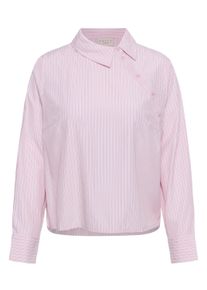 Langarmhemd Kaffe CURVE "Kaffe Curve Langarm - Hemd KCrosy", Damen, Gr. 54, Normalgr&ouml;&szlig;en, pink (cradle pink, wei&szlig; stripe), Hemden Langarmhemd