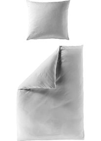 Bettw&auml;sche Bierbaum "Elegant uni", silber, B/L: 240cm x 220cm, 1 Stk., 2 Stk., Mako-Satin, B/L: 80cm x 80cm & 80cm x 80cm, 3 Stk., Mako-Satin, Obermaterial: 100% Baumwolle, Bettw&auml;sche, Bettw&auml;sche, Mako-Satin, 100 % Baumwolle, Uni, pflegeleicht
