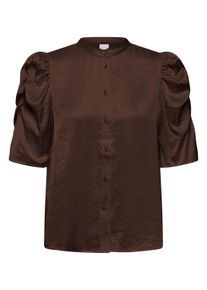 Hemdbluse Ichi "Ichi Hemd kurzarm IHXMARITVITTA", Damen, Gr. 36, braun (mole'), Blusen Hemdbluse
