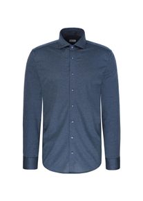 Businesshemd Seidensticker "Schwarze Rose", Herren, Gr. XL (43), normale &Auml;rmell&auml;ngen, blau, 50% Baumwolle, 50% Modal, unifarben, slim fit, 2-Knopf-Manschette, Hemden Businesshemd, Slim 1/1 Kentkragen Uni