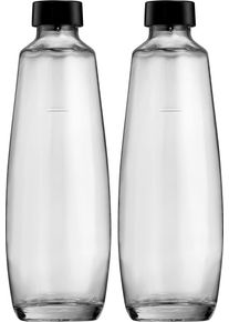 Wassersprudler Flasche SodaStream "DuoPack", transparent, 1.000ml, Glas, Karaffen, Wassersprudler Flasche, 1L Glasflache, Ersatzflaschen F&uuml;r SodaStream DUO, 2x 1L