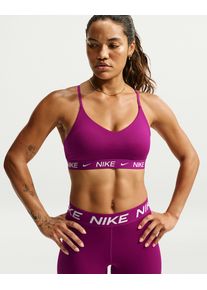 Sport-BH Nike "W NK DF INDY LGT SPT BRA", Damen, Gr. S, N-Gr, lila (true berry), Obermaterial: 79% Polyester, 21% Elasthan, BHs Sport-BH, ohne B&uuml;gel, mit Polstern, atmungsaktiv, schnell trocknend