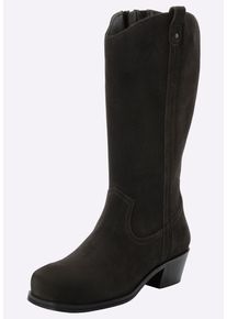 Stiefel sheego "Weitschaftstiefel Weitschaftstiefel im Cowboy-Look", Damen, Gr. 42, XL-Schaft, braun (schoko), Schuhe Stiefel