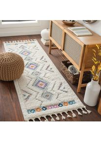 Teppich LIVABLISS "DURANGO", bunt (elfenbein), B:80cm H:34,8mm L:220cm, Polypropylen, Teppiche, Teppich