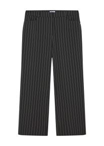 Stoffhose sheego "Hose Hose weit, mit Nadelstreifen", Damen, Gr. 5, Normalgr&ouml;&szlig;en, schwarz-wei&szlig; (graphit, hellgrau, gestreift), Modisch, Hosen Stoffhose
