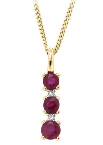 Kettenanh&auml;nger Firetti "Schmuck Geschenk Gold 333 Halsschmuck Anh&auml;nger f&uuml;r Halskette Rubin", bunt (gelbgoldfarben, wei&szlig;goldfarben, rot, rot), Schmuckanh&auml;nger, Damen, 0,01 P2 = erkennbare Einschl&uuml;sse, Diamanten Gelbgold 333, 0,3 g, Diamanten, Gelbgold 333, Kettenanh&auml;nger, mit Rubinen und Brillanten