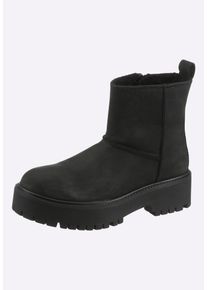 Stiefelette Heine "Stiefelette Stiefelette", Damen, Gr. 39, schwarz, Rindsleder, Schuhe Stiefelette