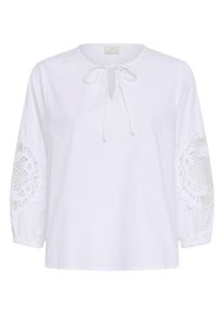 Langarmbluse Kaffe "Kaffe Bluse langarm KAsuzi", Damen, Gr. 40, optical wei&szlig;, Blusen Langarmbluse