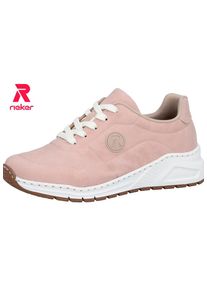 Schn&uuml;rschuh Rieker "Sneaker Sneaker mit Wechselfu&szlig;bett", Damen, Gr. 37, rosa (hortensie), Lacklederimitat, Sportlich, Schuhe Schn&uuml;rschuh