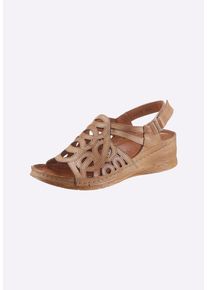 Sandalette Gemini "Sandalette Sandalette", Damen, Gr. 42, braun, Glattleder, Modisch, Schuhe Sandalette