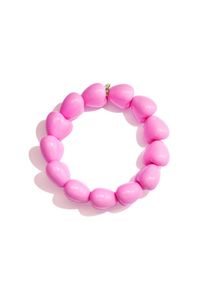 Adelia&acute;s Perlenarmband ADELIA&acute;S "Armband Perlenarmband mit Herzperlen, 17 cm" Gr. 17, pink (rosarot), Armb&auml;nder, Damen, 17cm, Edelstahl, Perlenarmband, Modeschmuck mit 13 herzf&ouml;rmigen Perlen