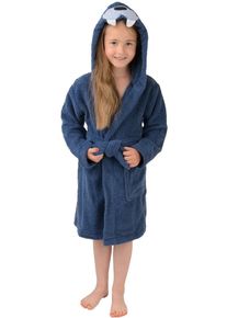 WEWO-Fashion Kinderbademantel WEWO FASHION "8037" Gr. 98, blau (jeansblau), 98, N-Gr, Frottier, Hausm&auml;ntel, Kinderbademantel, niedliche Stickerei