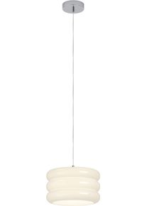 Eglo H&auml;ngeleuchte "TORTORA", wei&szlig;, chromfarben, 1, &Oslash; 30cm H: 125cm, 1 Stk., Leuchten, H&auml;ngelampe, Pendellampe h&auml;ngend, Glas, H&auml;ngeleuchte