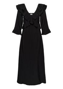 Midikleid Kaffe "Kaffe Kleid KAelsie", Damen, Gr. 42, Normalgr&ouml;&szlig;en, schwarz (meteorite), Kleider Midikleid