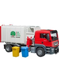 Spielzeug-M&uuml;llwagen Bruder "MAN TGS Seitenlader M&uuml;ll-LKW (03761)", rot (rot, wei&szlig;), Spielzeugfahrzeuge, Kinder, Kunststoff, Spielzeug-M&uuml;llwagen, Made in Europe