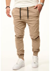 Chinohose DAILY COTTON "als Jogger Jeans Freizeithose mit Gummibund", Herren, Gr. 33, Einheitsgr&ouml;&szlig;e, beige, Casual, regular fit, Hosen Chinohose, Stoffhose im Regular-Fit mit Extra Save-Pocket