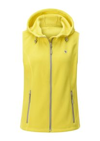 Jerseyweste WITT "Fleece-Weste Fleeceweste mit Kapuze", Damen, Gr. 46, gelb (limone), Fleece, , Sportlich, gerade, Westen Jerseyweste