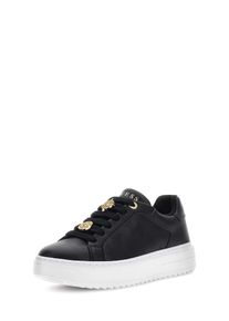 Sneaker Guess "DUENA", Damen, Gr. 40, Synthetik Textil, schwarz-wei&szlig; (schwarz), Lederimitat, Schuhe Sneaker, Freizeitschuh, Halbschuh, Schn&uuml;rschuh, mit Schmuckelementen