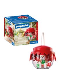 Konstruktions-Spielset Playmobil "Weihnachtskugel: Kraftsportler (72220), Christmas", rot (bunt), Spielbausteine, Kinder, Kunststoff, Konstruktions-Spielset