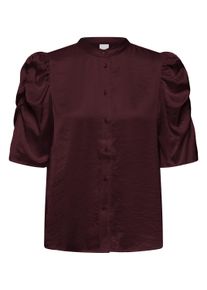 Hemdbluse Ichi "Ichi Hemd kurzarm IHXMARITVITTA", Damen, Gr. 36, braun (winetasting), Blusen Hemdbluse