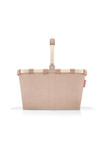 Einkaufskorb Reisenthel "carrybag", beige (twist coffee), B:48cm H:29cm T:28cm, Polyester, Einkaufsk&ouml;rbe, Einkaufskorb, Standf&uuml;&szlig;e, ummantelter Griff zum Umklappen, Innentasche Rei&szlig;verschluss