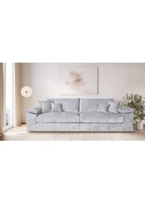 Big-Sofa OTTO HOME "Soft&Cosy XXL, B: 303 cm - OTTO. Verl&auml;ssliche Qualit&auml;t.", grau (hellgrau), B:303cm H:93cm T:123cm, 100% Polyester, Sofas, Big-Sofa, Mega-Sofa, Cord oder Chenille-Struktur, mit Federkern & 4 Zierkissen