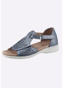 Sandalette AIRSOFT COMFORT+ "Sandale Sandale mit elastischem Vorderfu&szlig;bereich", Damen, Gr. 40, blau (eisblau), Glattleder, Basic, Schuhe Sandalette