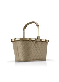 Einkaufskorb Reisenthel "carrybag", beige (frame rhombus olive), B:48cm H:29cm T:28cm, Polyester, Einkaufsk&ouml;rbe, Einkaufskorb, Standf&uuml;&szlig;e, ummantelter Griff zum Umklappen, Innentasche Rei&szlig;verschluss