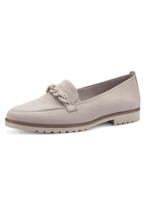 Loafer Tamaris, Damen, Gr. 41, Synthetik Textil, grau (taupe), Nubukleder, unifarben, Schuhe Loafer, Chunky Slipper, Plateau Slipper mit seitlichen Stretcheins&auml;tzen