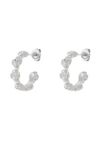 Adelia&acute;s Paar Creolen ADELIA&acute;S "Ohrringe Creolen mit Blumenmotiv aus Edelstahl, 1 Paar", silber (silberfarben), Ohrringe, Damen, Einheitsgr&ouml;&szlig;e, Edelstahl, Paar Creolen, Modeschmuck-Creolen mit Blumenmotiv, trendig gestaltet