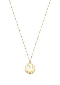 Adelia&acute;s Lange Kette ADELIA&acute;S "Halskette Longkette Lange Halskette mit Smiley-Anh&auml;nger aus Edelstahl, 90 cm" Gr. 90, gold (goldfarben), Halsketten, Damen, 90cm, Edelstahl, Lange Kette, Modeschmuck mit rundem Smiley-Anh&auml;nger