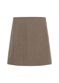 Midirock Culture "Culture DK Rock CUkeke", Damen, Gr. 42, braun (taupe stripe), R&ouml;cke Midirock