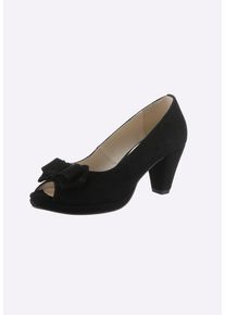 Pumps Andrea Conti "Peeptoe Peeptoe", Damen, Gr. 35, schwarz, Ziegenleder, Elegant, Schuhe Pumps