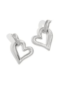 Adelia&acute;s Paar Ohrh&auml;nger ADELIA&acute;S "Ohrringe Ohrh&auml;nger mit offenem Herzmotiv aus Edelstahl", silber (silberfarben), Ohrringe, Damen, Paar Ohrh&auml;nger, Trendig gestalteter Modeschmuck mit offenem Herzmotiv