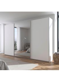 Kleiderschrank OTTO HOME "Schrank Garderobe Ankleide Schlafzimmerschrank Mietswohnung AGORDO", wei&szlig; (alpinwei&szlig;, griffleisten alufarbig), B:360cm H:229cm T:62cm, Holzwerkstoff, Schr&auml;nke, Kleiderschrank, Wei&szlig; mit Spiegel, Top Innenausstattung MADE IN GERMANY