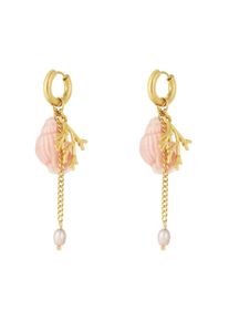 Adelia&acute;s Paar Ohrh&auml;nger ADELIA&acute;S "Ohrringe Ohrh&auml;nger mit Zweigmotiv und langen Ketten", rosa, Ohrringe, Damen, Einheitsgr&ouml;&szlig;e, Edelstahl, Paar Ohrh&auml;nger, Trendig gestalteter Modeschmuck mit Zweigmotiv und langen Ketten