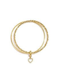 Adelia&acute;s Armreif ADELIA&acute;S "Armband Armreif aus Edelstahl mit Anh&auml;nger und Schmucksteinbesatz", goldfarben &ndash; herz, Armb&auml;nder, Damen, Einheitsgr&ouml;&szlig;e, Edelstahl, Armreif, Stylischer Modeschmuck mit Schmuckstein am Anh&auml;nger