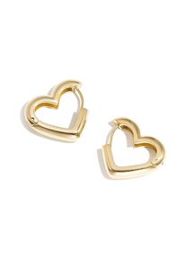 Adelia&acute;s Paar Creolen ADELIA&acute;S "Ohrringe Creolen aus Edelstahl, 2,2 x 2,5 cm", gold (goldfarben), Ohrringe, Damen, Einheitsgr&ouml;&szlig;e, Edelstahl, Paar Creolen, Modeschmuck, trendig mit offener Herzform