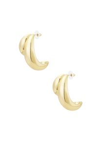 Adelia&acute;s Paar Creolen ADELIA&acute;S "Ohrringe Creolen goldfarben, mit geschwungener Form", gold (goldfarben), Ohrringe, Damen, Einheitsgr&ouml;&szlig;e, Metall, Paar Creolen, Modischer Modeschmuck: goldfarbene Creolen mit geschwungener Form