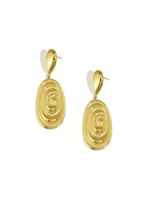 Adelia&acute;s Paar Ohrh&auml;nger ADELIA&acute;S "Ohrringe Ohrh&auml;nger mit ovalem Spiraldekor, goldfarben, aus Edelstahl, 1 Paar", gold (goldfarben), Ohrringe, Damen, Einheitsgr&ouml;&szlig;e, Edelstahl, Paar Ohrh&auml;nger, Stylisch: Modeschmuck mit ovalem Spiraldekor