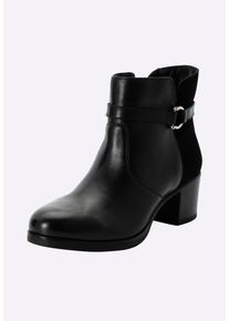 Stiefelette sheego "Stiefelette Stiefelette aus Velours- und Glattleder 1 Paar", Damen, Gr. 38, schwarz, Rindsleder, Schuhe Stiefelette