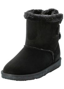 Stiefelette sheego "Stiefelette Stiefelette gef&uuml;ttert mit Pelz-Imitat", Damen, Gr. 42, schwarz, Polyester, Sportlich, Schuhe Stiefelette