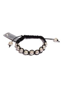 Perlenarmband DI PERLE "S&uuml;&szlig;wasserperlen Armschmuck Armband, Makramee", wei&szlig;, Armb&auml;nder, Damen, Einheitsgr&ouml;&szlig;e, Perlen, Perlenarmband