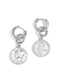 Adelia&acute;s Paar Ohrh&auml;nger ADELIA&acute;S "Ohrringe Ohrh&auml;nger mit M&uuml;nzanh&auml;ngern und gedrehtem Kettendetail aus Edelstahl", silberfarben, Ohrringe, Damen, Paar Ohrh&auml;nger, Stylisch: Modeschmuck mit M&uuml;nzanh&auml;ngern und Kettendetail